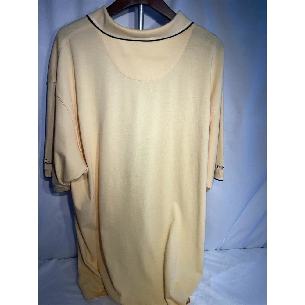 Men's PING Collection Light‎ Yellow Collared Golf Polo Shirt Size XL